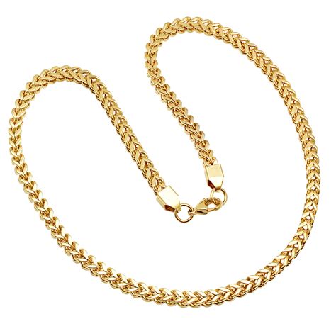 18k gold box chain necklace